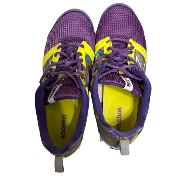 Reebok Realflex Running Shoes Women Size 10 Scream Purple Yellow Graphics - Picture 5 of 12